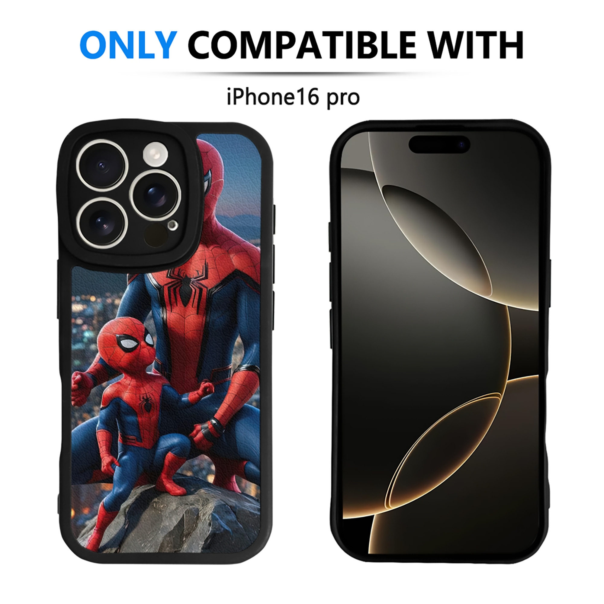 （画像用） Spider Man スパイダーマン 【iPhone 16シリーズ対応】シリコンスマホケース（レザー調） 材質：シリコン